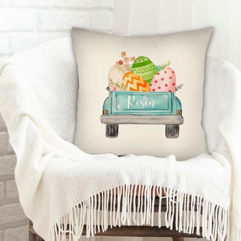 Housse de coussin décorative à fermeture éclair invisible pour Noël, anniversaire, la Fête des Pères, la Fête des Mères (1/5)