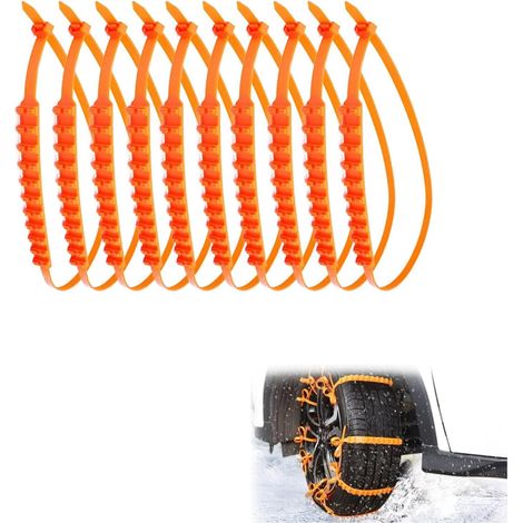 Chaînes à Neige pour Auto, Chaîne à Neige pour Voiture, Chaine Neige Antidérapantes Universelles, Hiver Pneus Anti-dérapage Chaînes, Réglables, pour Voitures Camions SUV Moto Vélo, 10 Pcs (1/5)