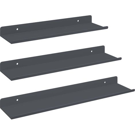 Maison Exclusive - Schwebendes Regal 3 pcs Anthrazit 40 x 9 x 2,5