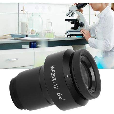 Oculaire à dioptrie réglable WF20X/12mm pour microscope stéréo, interface à point oculaire élevé, diamètre 30 mm, noir. (1/5)