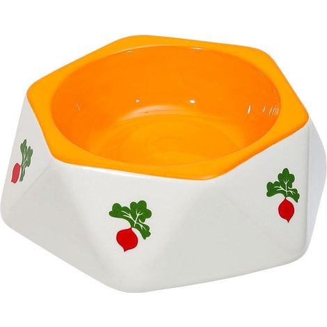 Bassin de nourriture pour lapin Fournitures pour animaux de compagnie Bol en céramique Mignon dessin animé Carotte Lapin Bol d'alimentation pour lapin (1/4)