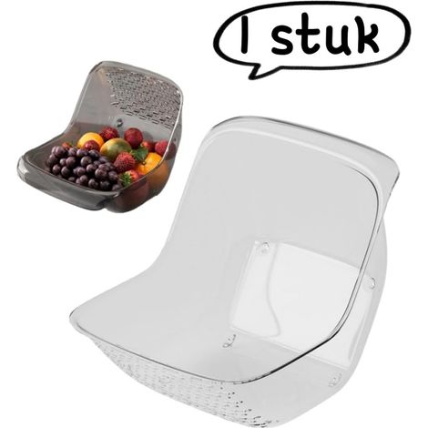 Lot de 1 panier égouttoir panier de cuisine pour laver fruits et légumes panier à fruits transparent bac de lavage et d égouttage pour fruits légumes et riz taille moyenne blanc transparent (1/5)