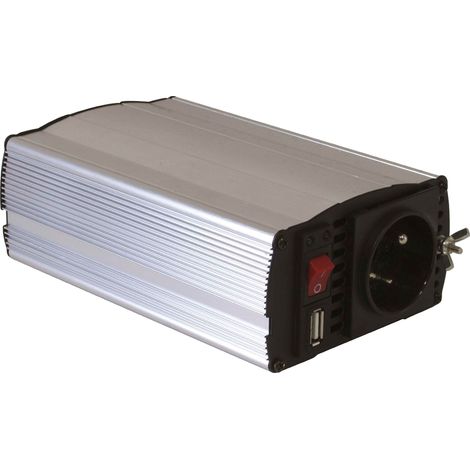 Convertisseur de tension 300W 12V DC en 220V AC – Onde sinus modifiée – 1 prise secteur 220V et 1 prise USB 5V 2.1A – Peraline