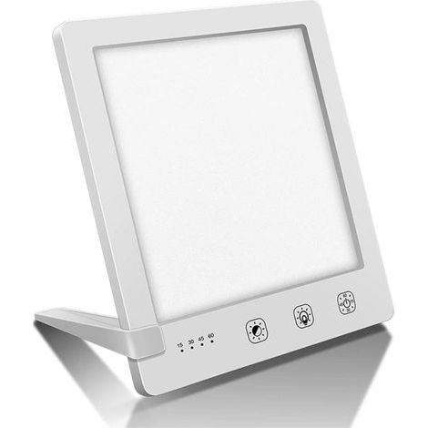 Lichttherapielampe, tragbare Tageslichtlampe mit 2.000 bis 10.000 Lux und 3 einstellbaren Helligkeitsstufen, UV-freiem LED-Spektrum und Touch-Steuerung zur Behandlung von Depressionen und Schlafstörun (1/5)