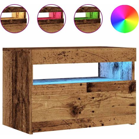 Mobile TV Armadietto TV Mobile Porta TV con LED Legno Antico 60x35x40 cm Multistrato (1/5)