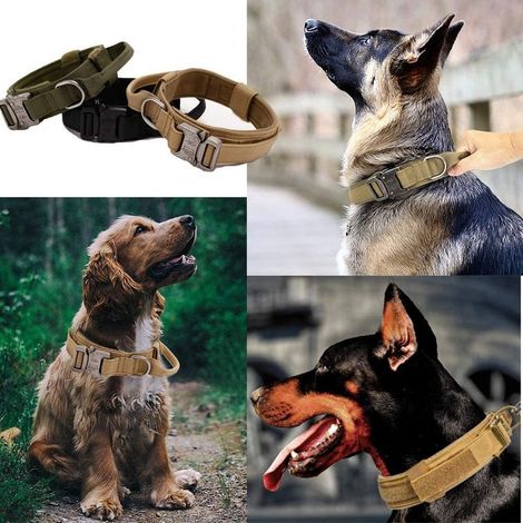 Taktisches Hundehalsband, personalisiertes Hundehalsband, verstellbares Trainingshalsband für mittelgroße bis große Hunde (Tarnhalsband M) (1/5)