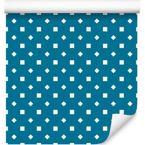 Papier peint à pois turquoise, une ambiance apaisante pour le salon et la chambre 50x1000 cm (1/5)