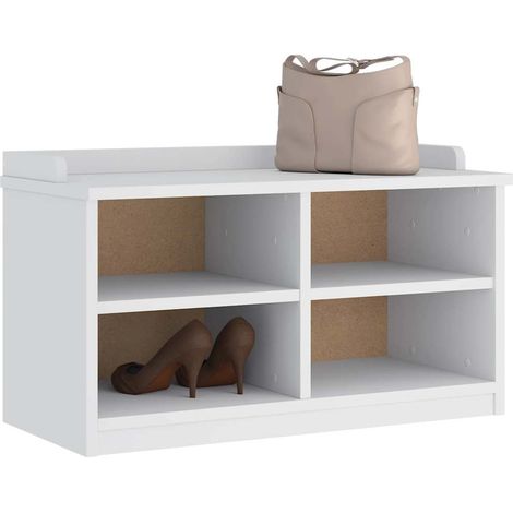 Flurbank SANDNES Weiß 87x40x50 cm Massivholz Kiefer