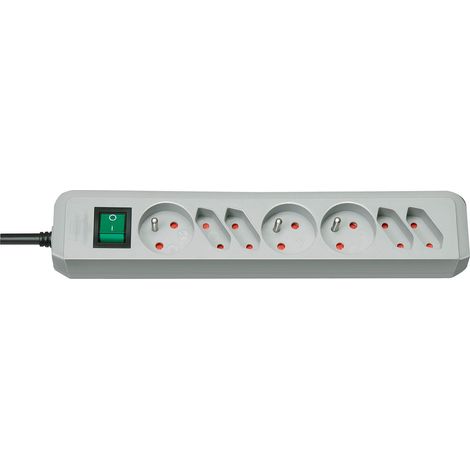 Multiprise Eco-Line 1,5 m / avec interrupteur / 7 x 230 V grise H05VV-F 3G1.5 1150754