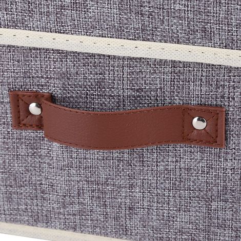 Boîte de Rangement Pliable Tissu pour Vêtements, Jouets, Livres - Organisateur Armoire (Gris)