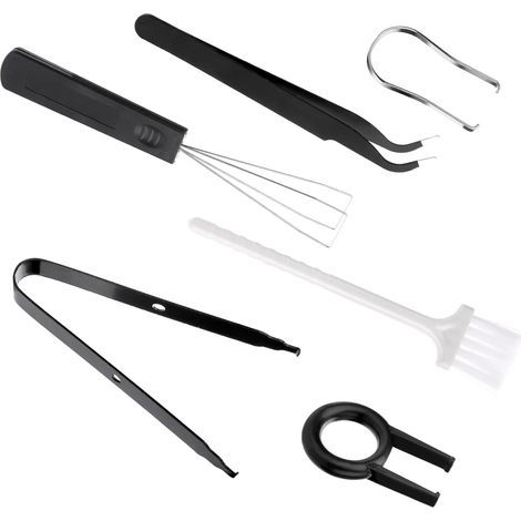 Set of 6 key removal tools - Keyboard puller - Switch removal tool with keycaps - Tweezers - Mechanical keyboard cleaning brush (1/5)
