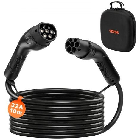 Câble Recharge Voiture Électrique Type 2 - 32 A - 10 m - 22 kW (1/5)