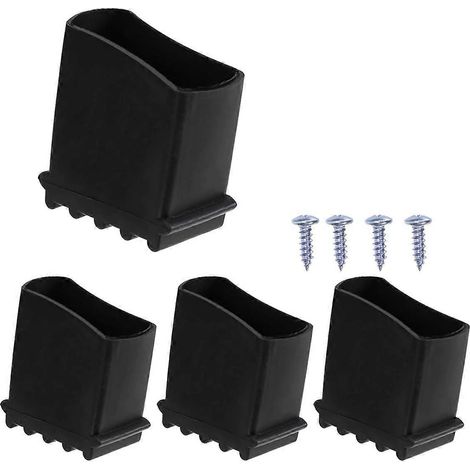 Lot de 4 protections de pieds de marchepied en caoutchouc pour chaises et escabeaux, avec rallonges télescopiques. (1/5)