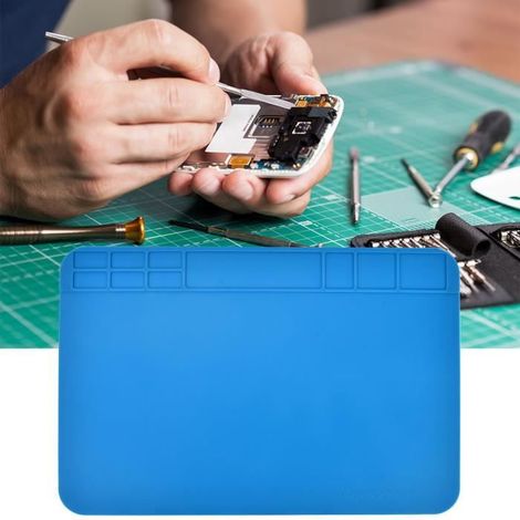 Tapis De Bureau De Travail De Démontage De Réparation D\'Ordinateur De Téléphone De Protection De Silicone D\'Isolation-TIP (1/4)