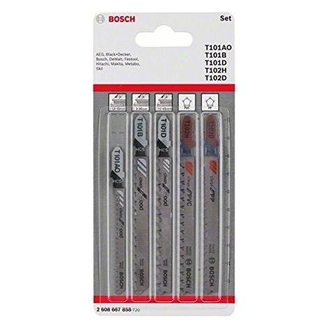 Bosch Juego de hojas de sierra de calar plata 170 mm