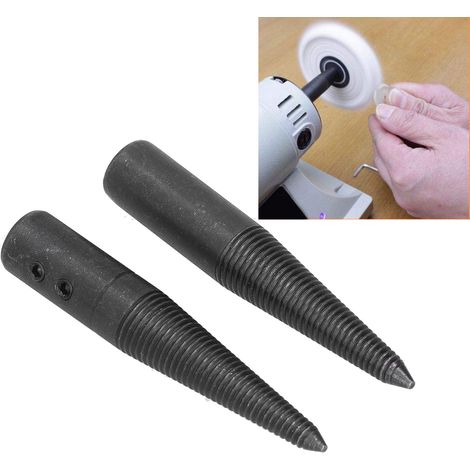 Die Gewinde der konischen Spindeladapter dienen zur Befestigung einer Polierscheibe auf jeder Seite einer Tischpolier-/Schleifmaschine. (1/5)