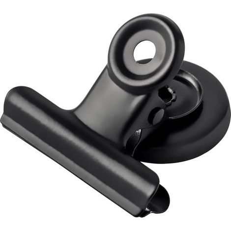 Magnetclip – Kühlschrankmagnet – Notizclip – Starker Magnet – 50 mm groß – Schwarz (1/2)