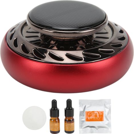 Diffuseur d'air rotatif solaire pour voiture, décoration intérieure, rouge (1/5)