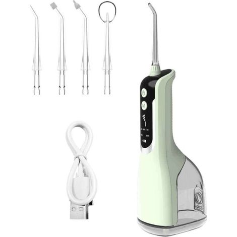 Hydropulseur dentaire électrique portable - Nettoyage buccal au jet d'eau - Élimination calculs et blanchiment (1/5)