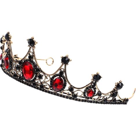 Elegant baroque crown for brides, red alloy, hair accessory for ladies, photo props and weddings (1/5)