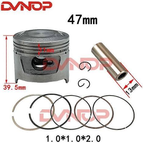 Kit piston et segments 47 mm et 13 mm pour quad/moto tout-terrain 70cc Lifan Zongshen Loncin 2HH-126