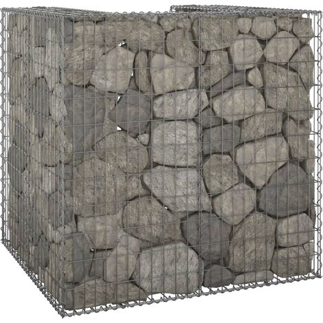 Mur en gabion Jardinière à gabion Panier de Gabion de Jardin pour poubelle Acier galvanisé 110x100x110 cm KOL2283 (1/5)