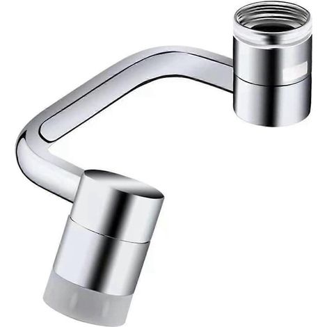 Universeller, um 1080° drehbarer Wasserhahn-Verlängerungs-Luftsprudler, massives Messing-Silber (1/5)