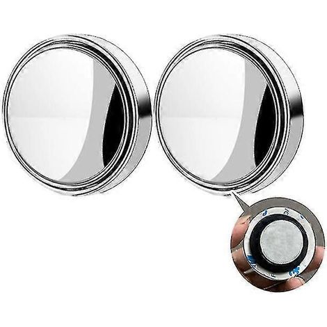 Nouveau lot de 2 rétroviseurs auxiliaires à ventouse pour voiture, rotation à 360°, grand angle, cadre rond, avec surveillance des angles morts - 2 pièces argentées B (1/5)