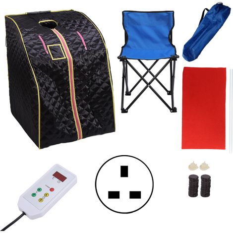 Coffre Sauna Infrarouge 700W, Tente Sauna Portable avec Vapeur, Cabine de Détente à Domicile, Fournitures Spa, Prise UK 220-240V (1/5)