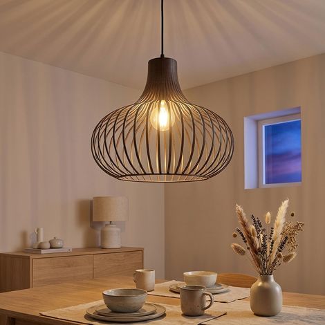 Luce a sospensione Luce a sospensione Lampada da soggiorno LED metallo color ruggine H 150 cm (1/5)