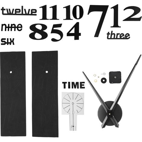 Moderne, rahmenlose DIY-Wanduhr, schwarzer Wandspiegelaufkleber zur Dekoration von Wohn- und Schlafzimmern (1/5)