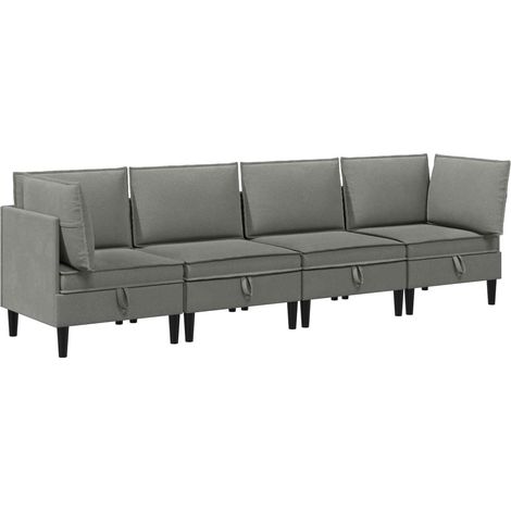 Living Room Furniture Set 4 pcs Dark grey Fabric vidaXL (1/5)