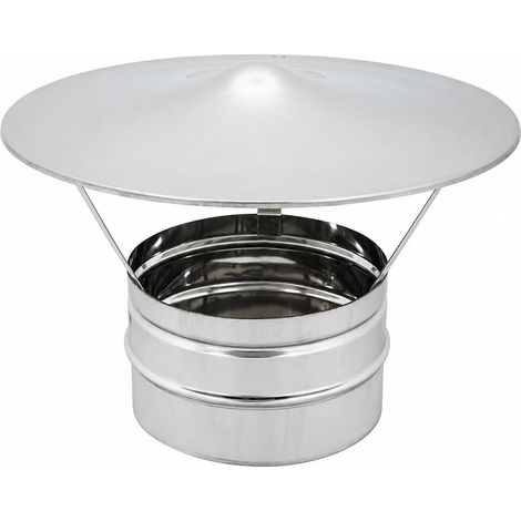 MAKA Comignolo Cinese Tondo, Terminale per Canna Fumaria Camino Stufa a Legna Pellet e Gas, Cappello Antipioggia Aspirafumo Zincato Ø 450 mm (1/5)