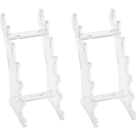 Lot de 2 porte-stylos en plastique, présentoirs pour stylos et cosmétiques, supports de rangement pour fournitures de bureau-14.5X7.2CM-Transparent