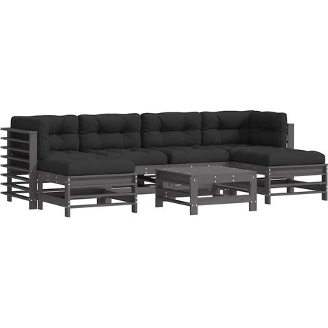 Maison Exclusive - Juego de muebles de jardín 7 pzas y cojines ma (1/5)
