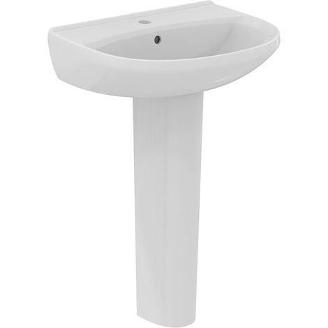 Ideal Standard Eurovit+ Basin and Full Pedestal 550mm Wide - 1 Tap Hole (1/5)
