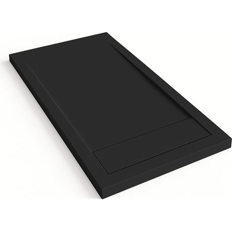 Duschwanne Bidai mit Rahmen Farbe Schwarz RAL 9005 70x170cm Abdeckung in Schwarz