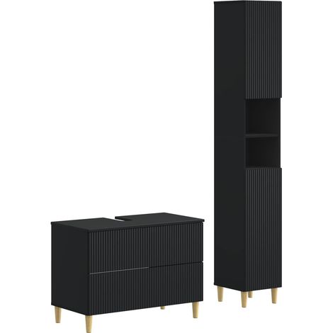 Maison Exclusive - Set di Armadi da Bagno da 2 Pezzi ARNHEM Nero (1/5)