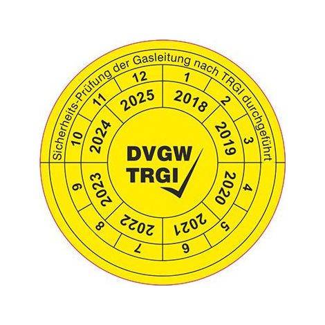 Adesivo di controllo della condotta del gas secondo TRGI Neutral