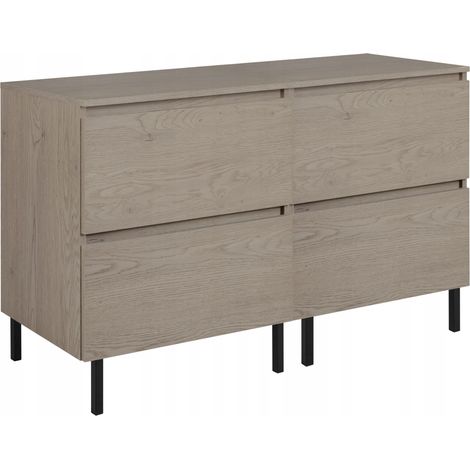 Hängende Waschtischunterschrank Simple 120 cm - Dunkle Eiche - Modernes Design - 4 Schubladen mit Soft Close