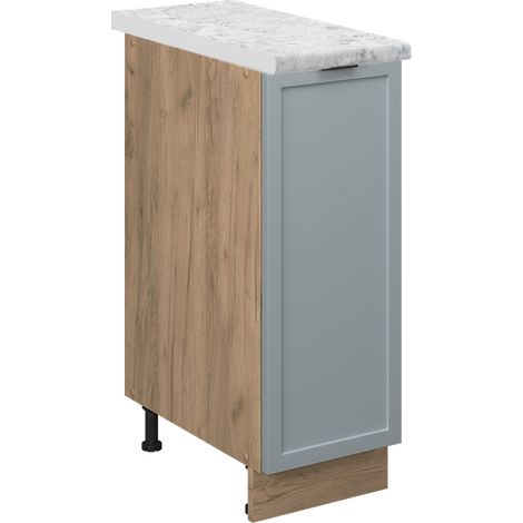 Armadio cucina dispensa alto Fame-Line, Blu-grigio chiaro, 30 cm , PL Marmo, Vicco