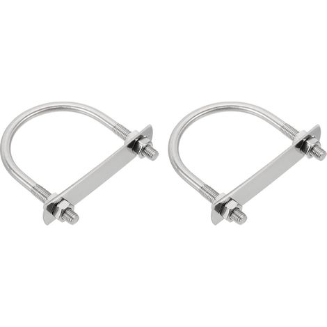 M8 Boulons en U, 2pcs Bride de Fixation en U Solide 63mm Innenbreite 92mm Longueur, Boulon à Œil de Serrage Acier Inoxydable 304 avec Ecrous Et Plaques pour Fixation de Tuyaux (1/5)