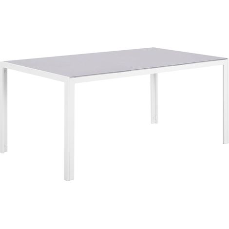 Tavolo da Giardino Piano Vetro Temperato Struttura Alluminio 160 x 90 cm Catania (1/5)
