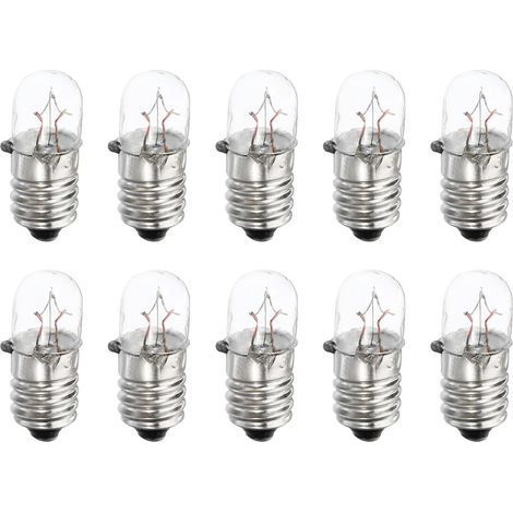 10 Ampoule E10 24V 3W Lumière Jaune Chaude Mini Lampe Verre Métal Pour Instrumentation Signalisation (1/5)