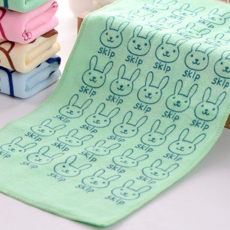 Lot de 3 serviettes ultra-fines en microfibre, imprimé dessin animé, renforcées, super absorbantes, non pelucheuses, pour le visage des enfants B (1/5)