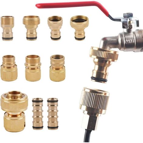 Raccord rapide fileté (M) 1/2 3/4" en laiton pour arrosage de jardin, système d'irrigation goutte à goutte, tuyau en cuivre, 1 pièce