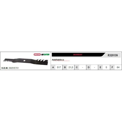 Cuchilla de segadora para tractor de césped MURRAY R320139 (1/2)