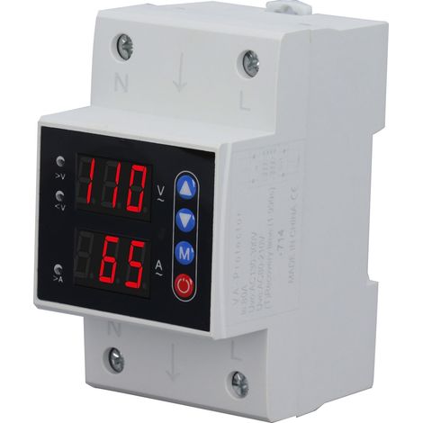 Protecteur V/A réglable, surtension, surintensité, relais Intelligent, réinitialisation du dispositif de protection, stabilisateur AC80-300V 80A (1/5)