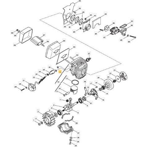 Segmentos de cilindro de pistón de motosierra ORIGINAL XC44 430 470 SP440 383070001/0 ALPINA