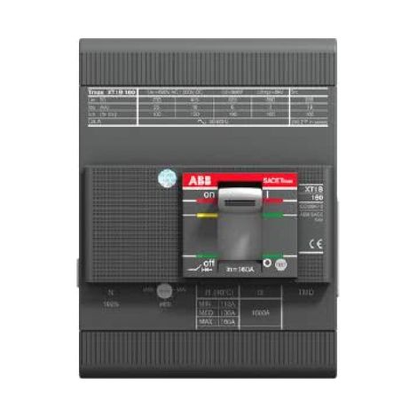 INTERRUTTORE TMAX XT1B 160 FISSO TETRAPOLARE CON TERMINALI ANTERIORI E SGANCIATORI TERMOMAGNETICI TMD R 32-450 A - ABB XT1B32TMD4